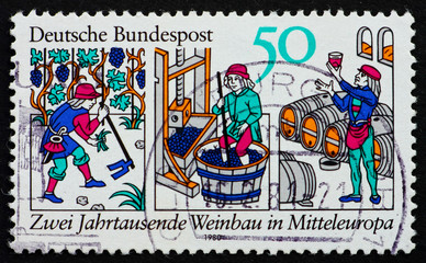 Postage stamp Germany 1980 Wine production