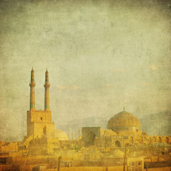 vintage image of Yazd, Iran