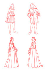 Italian suits of epoch renaissance XVI