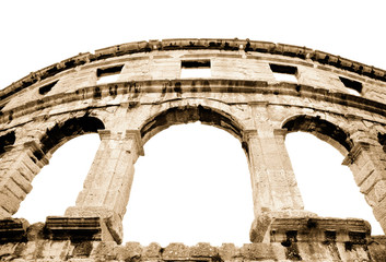 Naklejka premium details of colosseum - great italian landmarks series