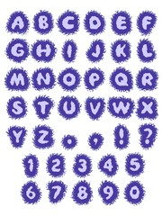 blue ABC water alphabet in blot