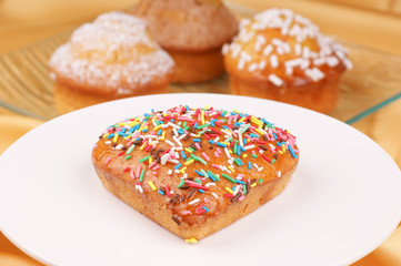 Small heart-shaped cake