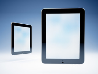 Two touchscreen tablets
