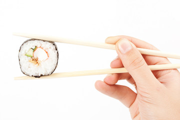 Sushi in a hand