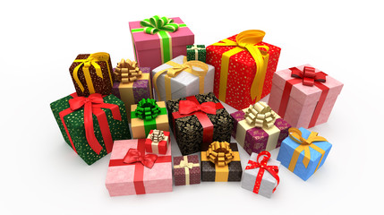 presents on the white background