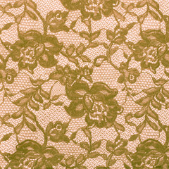 Ornamental green and salmon floral vintage background