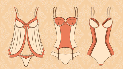 Vintage underlinen . Vector