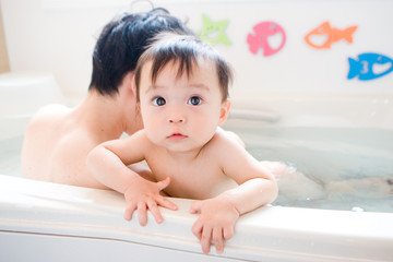 baby in bath