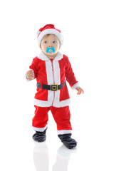 Cheerful boy in Santa Claus hat
