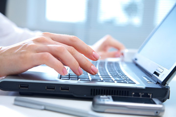 hands on computer keyboard