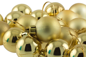 boules dorées décoration sapin Noël