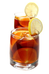 Hot black tea with orange.