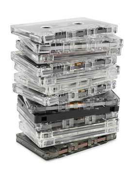 Stack of audio cassettes
