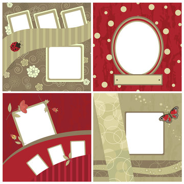 Set of beautiful frames for scrapbooking