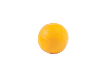 Single orange on white background