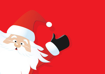 Santa on a red background