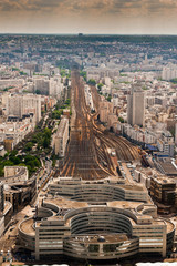 Top view of the station Montparnasse, Paris