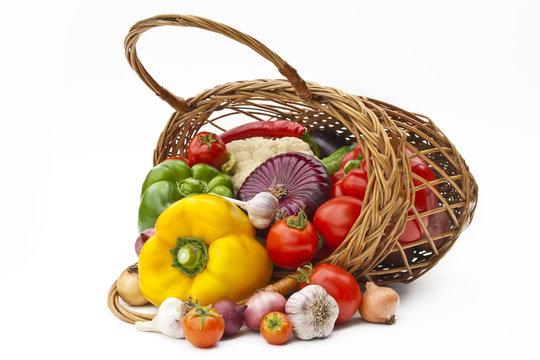 The group of vegetables in bascet