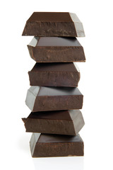 Stack of chocolate pieces