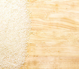 white rice on cutting board
