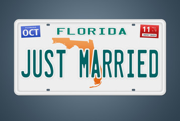 Nummernschild Florida Just Married