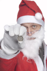 Babbo natale con un quarto di dollaro
