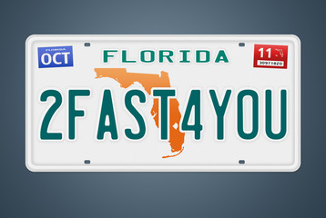 Nummernschild Florida 2FAST4YOU