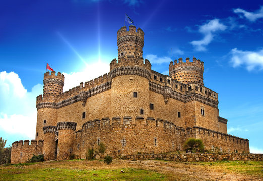 medieval castle in Spain -  Manzanares el real