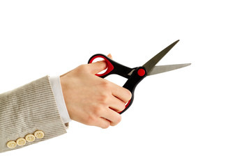 Hand with scissors