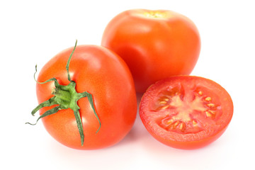 Tomatoes isolated on white
