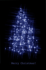 blue lights christmas tree
