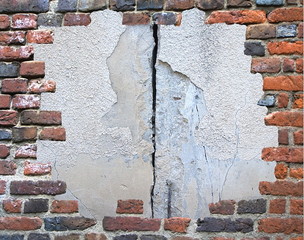 Brick wall grungy frame background
