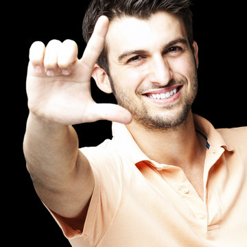 young man gesturing