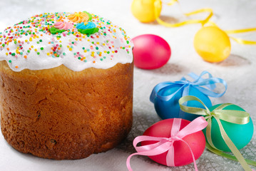 Easter eggs and cake
