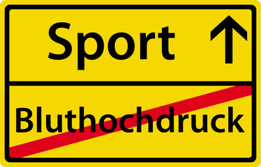Obraz premium Sport anstatt Bluthochdruck Schild Zeichen