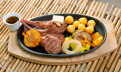 Japanese spare ribs on a plate