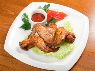 chicken wings with vegetable