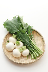 ザルに盛ったカブ