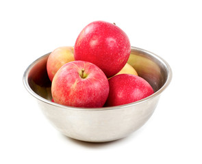 Freshly washed apples in colander