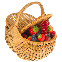 Basket fresh soft forest fruit