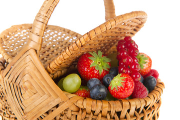 Basket fresh soft forest fruit