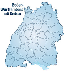 Bundesland Baden-Württemberg mit Landkreisen