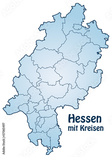 "Bundesland Hessen mit Landkreisen" Stockfotos und lizenzfreie Vektoren