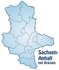 Bundesland Sachsen-Anhalt mit Landkreisen