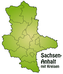 Bundesland Sachsen-Anhalt mit Landkreisen
