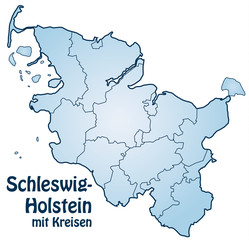 Bundesland Schleswig-Holstein mit Landkreisen