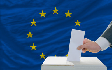man voting on elections in europe