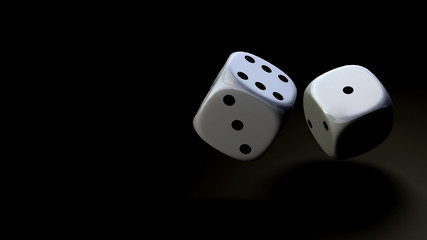 dice at black background