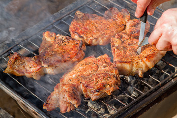 Preparation of grilled meat