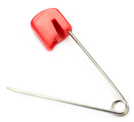 Red safety pin